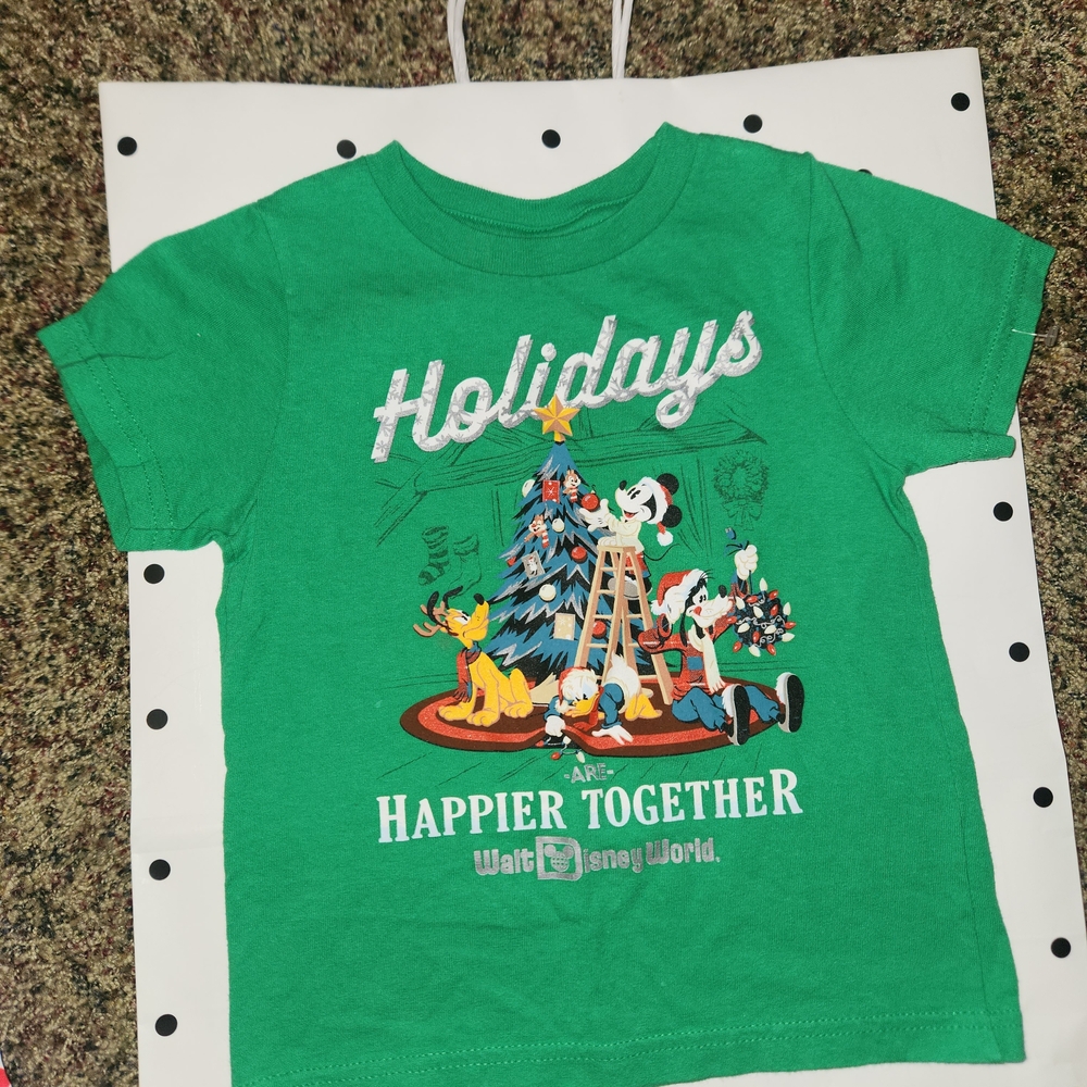 Disney Green Holiday Tee for Kids
